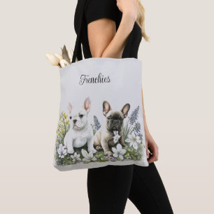 Sac fourre-tout floral bouledogue français