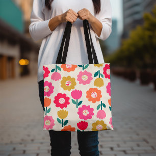 Sac fourre-tout Floral coloré, Sac fourre-tout Fle