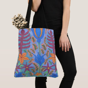 Sac fourre-tout floral de Bohème bleu luxuriant