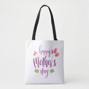 Sac fourre-tout floral heureux simple au jour de