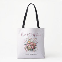 Sac fourre-tout floral "Maman parfaite élégante"