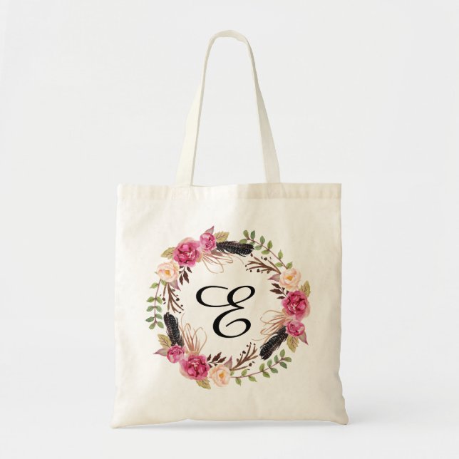 Sac fourre-tout floral personnalisé Bridesmaid Boh (Devant)