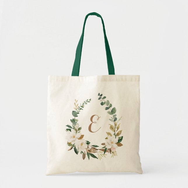 Sac fourre-tout floral personnalisé Magnolia (Devant)