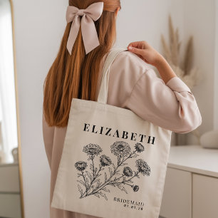 Sac fourre-tout floral personnalisé pour cadeau de