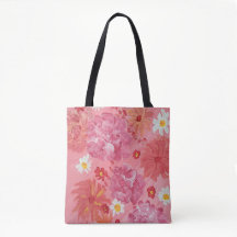 Sac fourre-tout floral Rose coucher de soleil