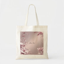 Sac fourre-tout floral rose délicat