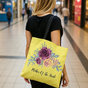 Sac fourre-tout floral rose pour cortège de mariag