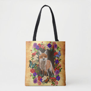 Sac fourre-tout floral victorien vintage à Fox et