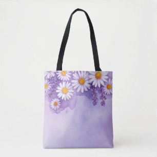 Sac fourre-tout floral violet romantique