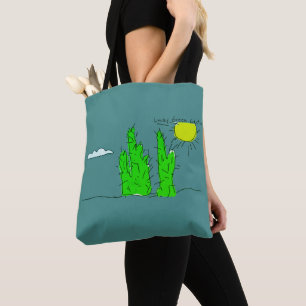 Sac fourre-tout funky Cactus Doodle vert chanceux