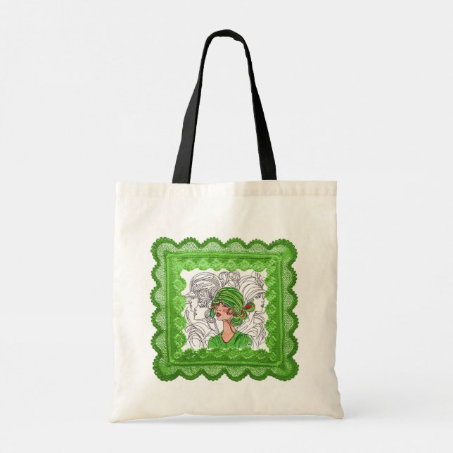 Sac fourre-tout Green Flapper Girl (Dos)