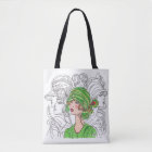 Sac fourre-tout Green Flapper Girl