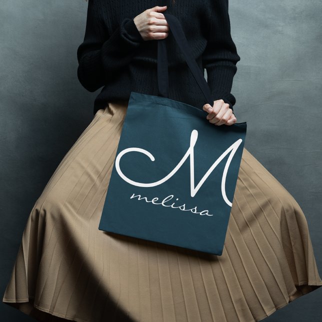 Sac fourre-tout gris bleu foncé avec son nom (Créateur téléchargé)