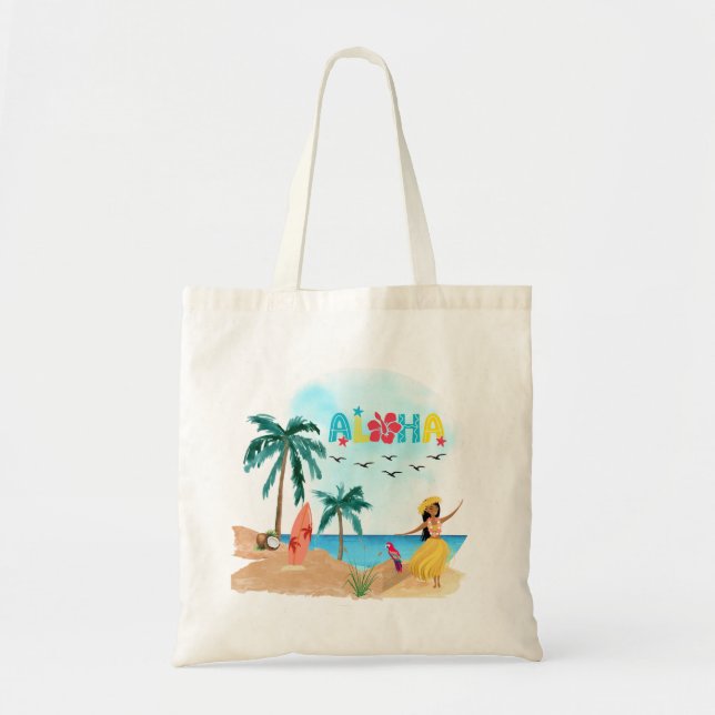Sac fourre-tout Hawaïen Aloha Vibes (Devant)
