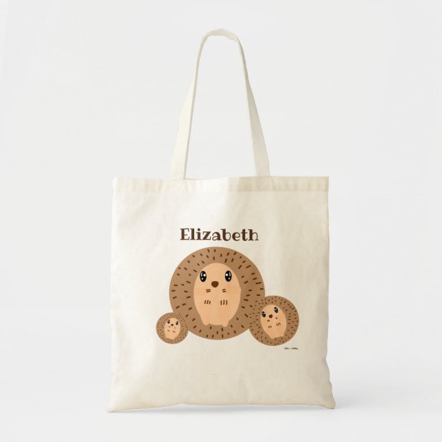 Sac fourre-tout Hedgehog Kawaii personnalisé (Devant)