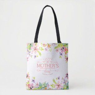 Sac fourre-tout heureux floral élégant au jour d