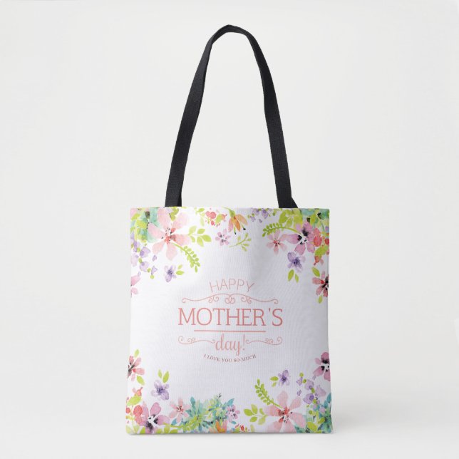 Sac fourre-tout heureux floral élégant au jour de (Devant)