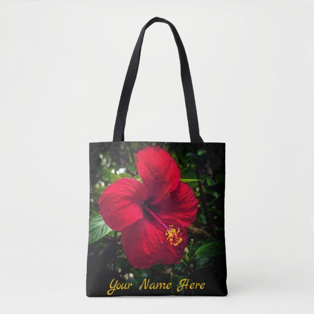 sac fourre-tout "Hibiscus rouge" (Devant)