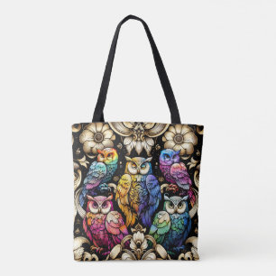 Sac fourre-tout Hiboux Arc-en-ciel Art Déco