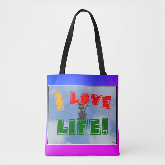 sac fourre-tout "I Love Life !" (Devant)