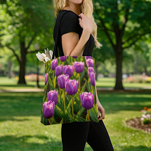 Sac fourre-tout image de tulipes violettes n° 2
