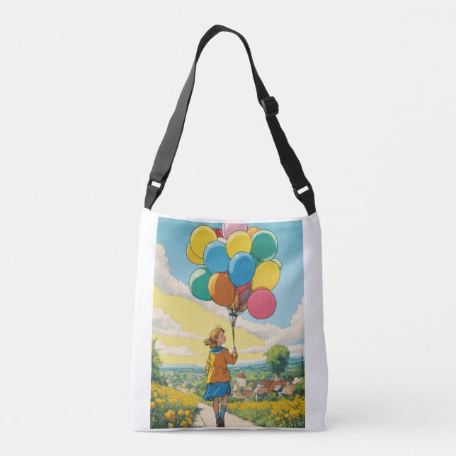 Sac fourre-tout imprimé Fille et Ballon (Dos)