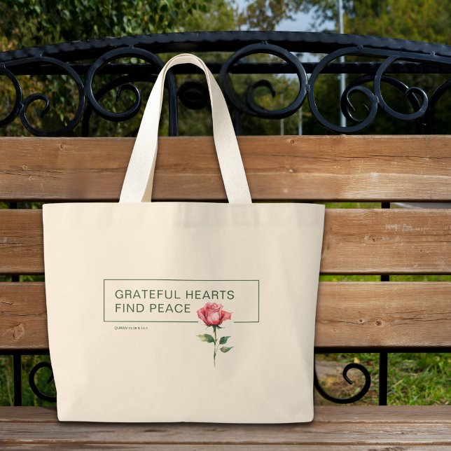 Sac fourre-tout inspirant Grateful Hearts – Élégan (Créateur téléchargé)