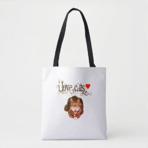 Sac fourre-tout J'adore les chats, création origin