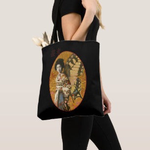 Sac fourre-tout japonais à impression de geisha