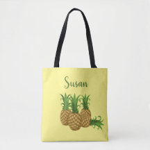 Sac fourre-tout jaune ananas tropical