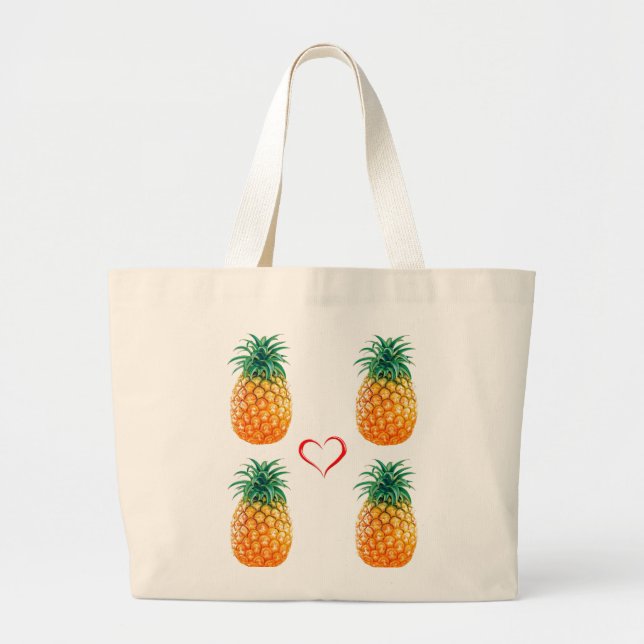 Sac fourre-tout jaune mûr mignon à ananas (Devant)