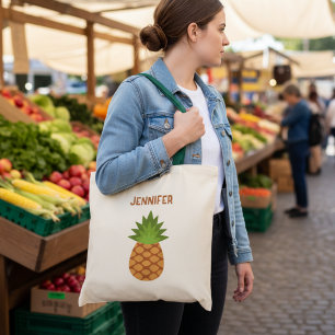 Sac fourre-tout joli ananas de dessin animé avec n