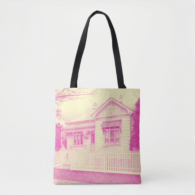 Sac fourre-tout - 'Kensington House' (rose/crème) (Devant)