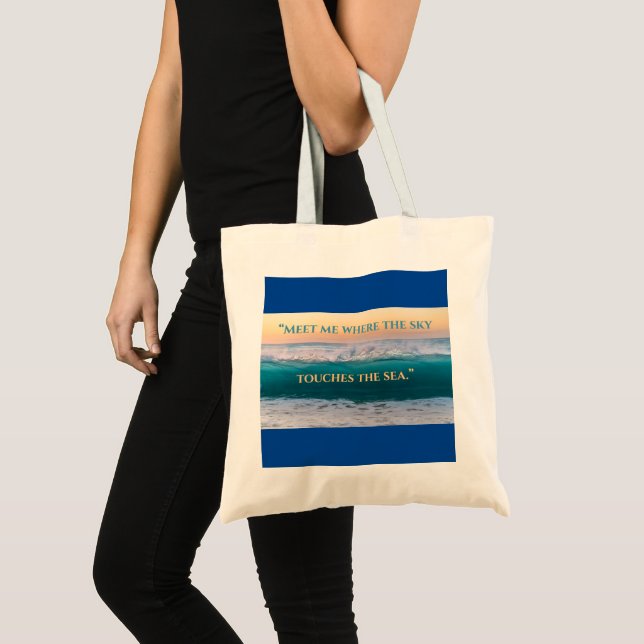 sac fourre-tout "Le ciel rencontre la mer" (Devant (produit))