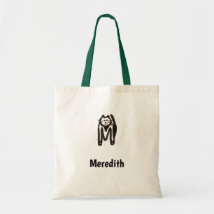 Sac fourre-tout - Lettre de chat M avec nom