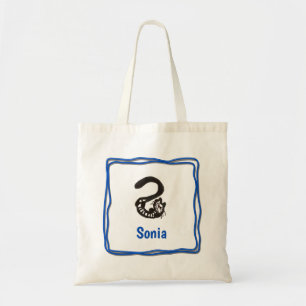 Sac fourre-tout - Lettre de chat S avec nom dans l