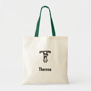 Sac fourre-tout - Lettre de chat T avec nom