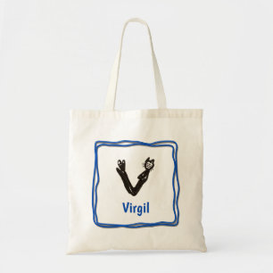 Sac fourre-tout - Lettre de chat V avec nom dans l