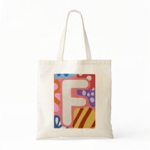 Sac fourre-tout lettre monogramme F décoration dop