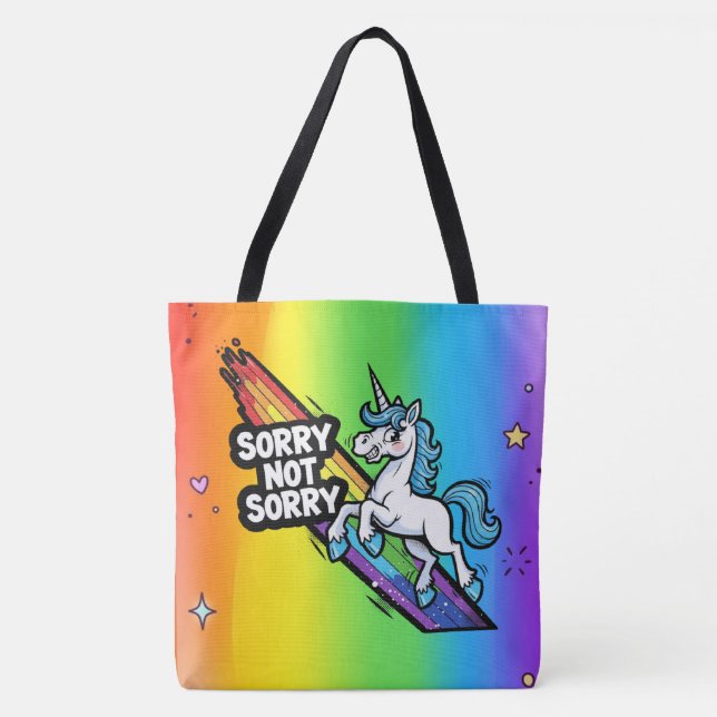 Sac fourre-tout licorne Sorry not Sorry (Devant)