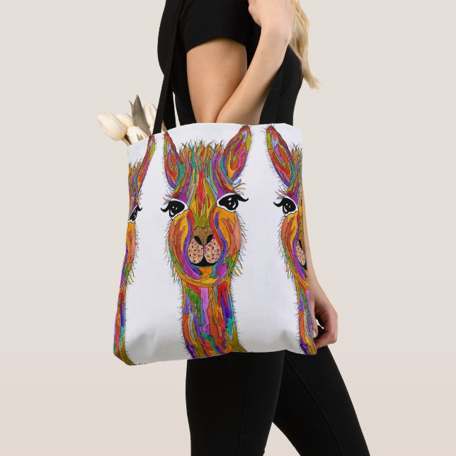 Sac fourre-tout Llama mignon et coloré (De près)