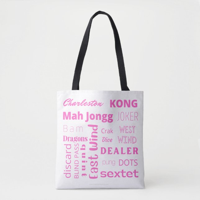 Sac fourre-tout MahJongg en rose (Devant)