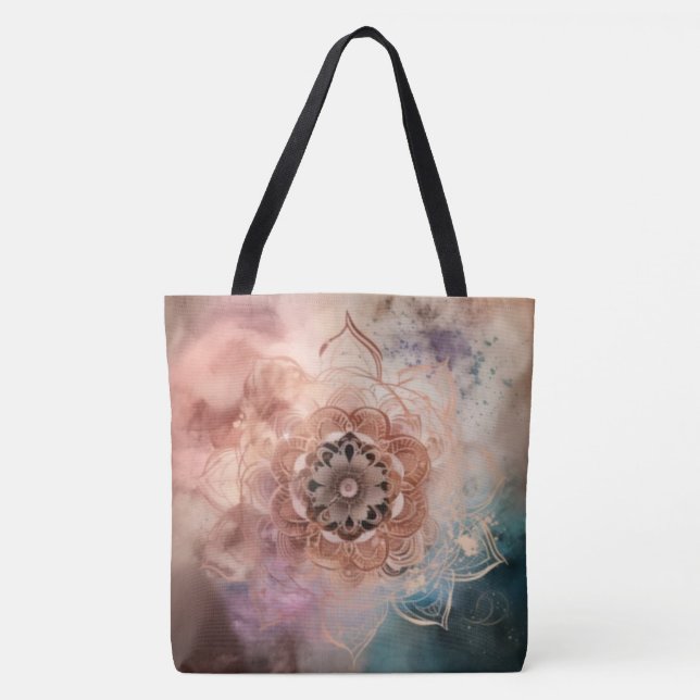Sac fourre-tout Mandala sur un Arrière - plan Nebu (Devant)