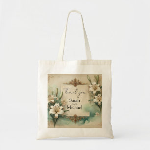 sac fourre-tout mariage lys vintage