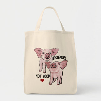 Sac fourre-tout mignon à épicerie de porcs de