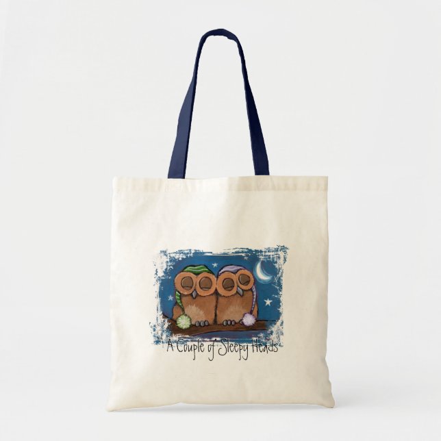 Sac fourre-tout mignon à hiboux de sommeil (Devant)