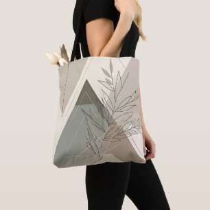 Sac fourre-tout minimaliste géométrique botanique
