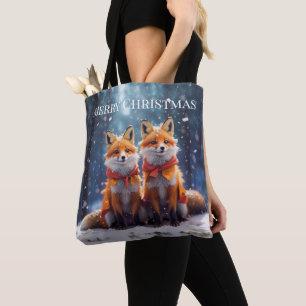 Sac fourre-tout modèle renards mignons dans une fo