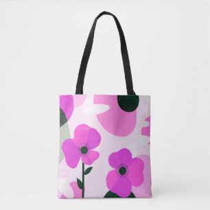 Sac fourre-tout moderne à fleurs rose vif
