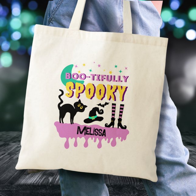 Sac fourre-tout moderne Cute Boo joliment Éffrayan (Créateur téléchargé)